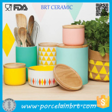 Ceramic Canister Sets Tea Coffee Canisters for Kitchen Canister Set